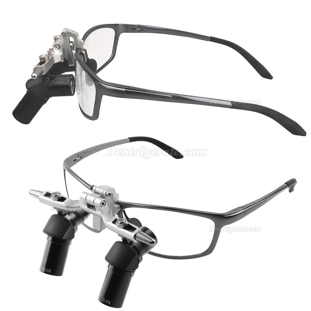 5,0-fach Dental Flip-up Ergonomic Lupenbrille mit Einstellbarem Pupillenabstand und 5 W LED-Licht